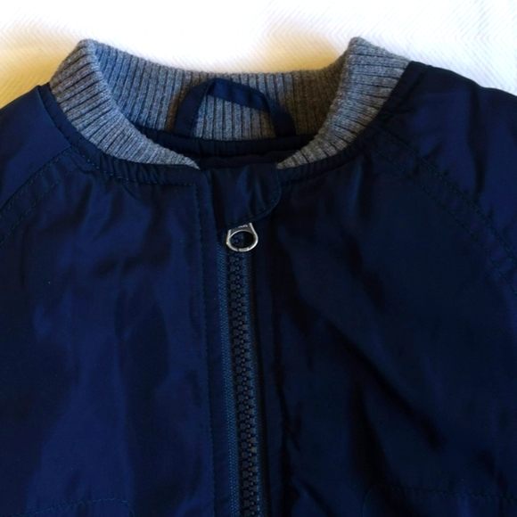 joe fresh padded navy bomber jacket with ribbed trim 6-12 months baby boy - Picture 4 of 8